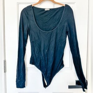 FREE PEOPLE Intimately Black Long Sleeve Bodysuit - Medium